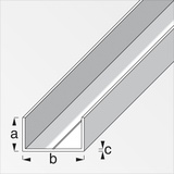 alfer Rechteck-U 2.5 m, 15.5 x 27.5 x 1.5 mm Aluminium roh blank