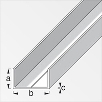 alfer Rechteck-U 2.5 m, 15.5 x 27.5 x 1.5 mm Aluminium roh blank