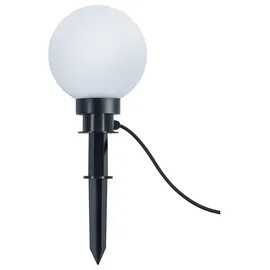 meineWunschleuchte Kleine Außen Kugelleuchte weiß mit Strom, Leuchtkugeln Wegbeleuchtung, 20cm