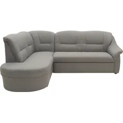 Ecksofa DOMO COLLECTION "Faenza L-Form", grau (hellgrau), B:232cm H:88cm T:176cm, 100% Polyester, Sofas, DOMO collection Ecksofa, mit Ottomane, wahlweise mit Bettfunktion