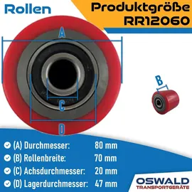 Oswald Transportgeräte Hubwagen 2 Räder 4 Rollen