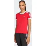 adidas 3-STREIFEN T-SHIRT SCHMAL GESCHNITTEN - Better Scarlet / White - M