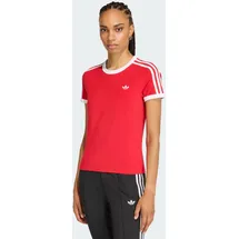 adidas 3-STREIFEN T-SHIRT SCHMAL GESCHNITTEN - Better Scarlet / White - M