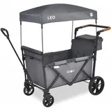 FableKids Bollerwagen Leo X2 Lite, faltbar, 80kg Traglast, 113 x 68 x 130cm (L/B/H), grau