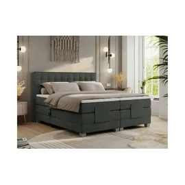 MKS Meble Boxspringbett 200 x 200 cm H3 Dunkelgrau