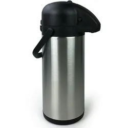 Haushalt International Edelstahl Airport Pumpkanne Thermoskanne Fassungsvermögen 3 Liter