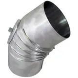 Bertrams Alu Bogen 14BG45-180KV 45° Ø 180 x 1 mm gerippt mit Kontrollverschluss