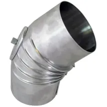 Bertrams Alu Bogen 14BG45-180KV 45° Ø 180 x 1 mm gerippt mit Kontrollverschluss