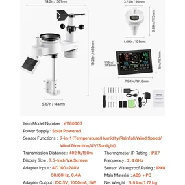 Vevor Wetterstation 8 in 1 Schwarz