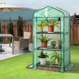 Gardebruk Foliengewächshaus pulverbeschichtet Grün Blankglas 0 mm 0,34 m2