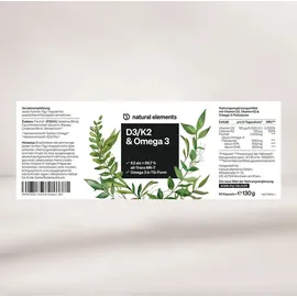 Natural Elements Vitamin D3 + K2 Omega 3 Kapseln 130 g