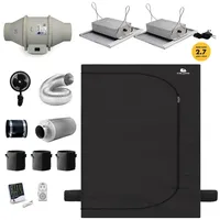 Green Spirit Growzelt Komplettset 60x120x180 cm - 2x75W LED Grow Lampe dimmbar, Classic L 150, für 3 Pflanzen, Belüftungssystem, Hygrometer, Stofftöpfe - Grow Komplett Set Zelt Schrank Box Wachstum