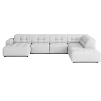 Emoebel24 Ecksofa U-form rechts 364x262x70 cm modular Sofa Bergi Hellgrau - Hellgrau