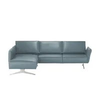 KOINOR Ecksofa Leder  Vineto ¦ blau ¦ Maße (cm): B: 272 H: 83 T: 207.0