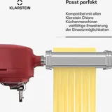 Klarstein Chiara Küchenmaschine Nudelaufsatz – 3-in-1 Pasta-Zubehör, Edelstahl, Spülmaschinenfest, 8 Stufen, Fettuccine & Spaghetti-Schneider, Kompatibel mit Chiara Küchenmaschine