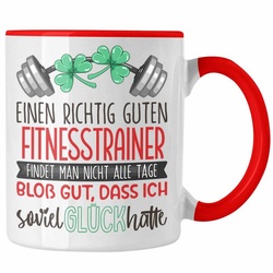 Trendation Tasse Fitnesstrainer Tasse Geschenk Dankeschön Bester Fitnesstrainer Der We rot