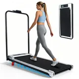 Nettlife Laufband Klappbares 4-in-1 Zuhause & Büro Steigung bis 10 km/h leise (Mit Armlehnen), LED Anzeige Fembedienung Walking Pad 0,6 PS 447W motor schwarz