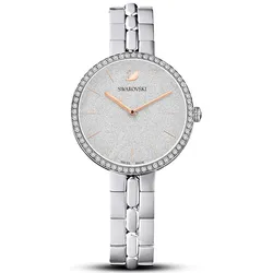 Quarzuhr SWAROVSKI "COSMOPOLITAN", silber (silberfarben, silberfarben), Armbanduhren, Damen, Armbanduhr, Damenuhr, Swarovski-Kristalle, Swiss Made