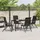 vidaXL 5-teiliges Garten-Ess-Set Schwarz Poly-Rattan