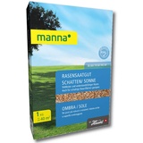 Manna Rasensamen Schattenrasen Sonnenrasen 1 kg Grassamen Rasensaat 40 m2