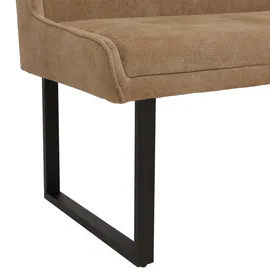 Mendler Eckbank Chenille Hellbraun 210 x 159 cm