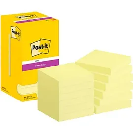 Post-it Post-it® Super Sticky Notes Haftnotizen extrastark 65412SY gelb, 12 Blöcke