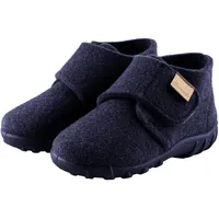Sterntaler Hausschuhe uni - Jungen Hausschuhe aus Wollfilz - Baby und Kinder Hüttenschuh mit rutschfester Sohle - Kindergarten Pantoffeln mit Klettverschluss, marine, Größe 25