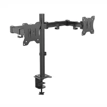 Svita MOKPO Monitorhalterung 2 Monitore 15-27 Zoll Tisch Höhenverstellbar mit Neigung VESA 75/100 Schwarz