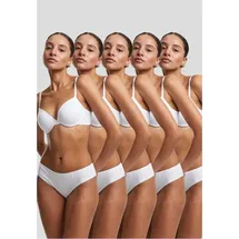 URBAN CLASSICS Ladies Basic Cotton Brazilian 5-Pack - Weiß