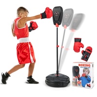 COSTWAY Punchingball Standboxsack, mit Boxhandschuhen schwarz