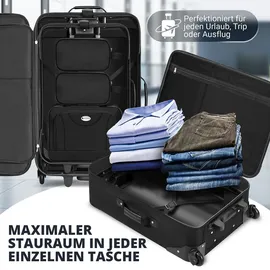 Juskys Trolley Reisekoffer Set 5 teilig - 60 L, 2 Rollen, Weichschale, Handgepäck, Schwarz