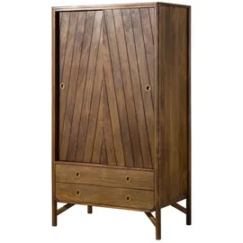 MASSIVMOEBEL24.DE Vitrine 100 x 60 x 180 cm Braun