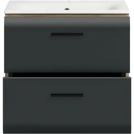 WELLTIME Waschbeckenunterschrank FLORENZ 60 x 53 cm Schwarz