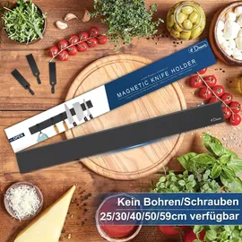 luxuskollektion Magnetleiste Messer 40 cm Schwarz Edelstahl selbstklebend & Schrauben