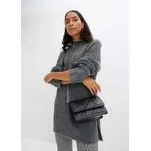 bonprix Longpullover mit Stehkragen und Reißverschluss im Troyer-Look Grau XXL