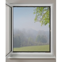 GARDINIA Insektenschutz für Fenster und Dachfenster, Einfache Montage durch selbstklebendes Klettband, Individuell auf die gewünschte Größe zuschneidbar, Gaze, 130 x 150 cm, Schwarz