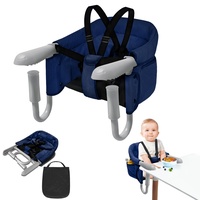 ACXIN Tischsitz Babysitz, Hochstuhl inkl. Transporttasche, Hochwertiger Kinderhochstuhl, Mobiler Hochstuhl für Restaurants, Reise & Co, Belastbar bis 15 kg (Blau)