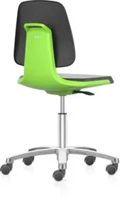 bimos Arbeitsstuhl Labsit mit Rollen Sitzhöhe 450-650 mm Supertec Sitzschale grün