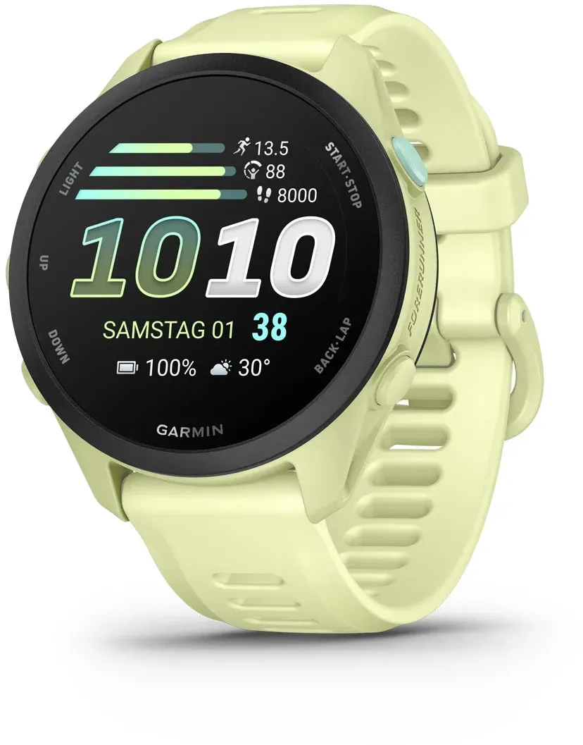 Garmin Forerunner 70, Zitrone mit Schnellwechsel-Armband 20 mm Silikon - hellgrün / ONE SIZE