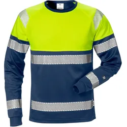 Warnschutz Langarmshirt "7519 THV" Stiby UV-Schutz - M - gelb/marine