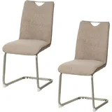 Hti-Living Schwingstuhl Polyester taupe/antikhellbraun 2er Set