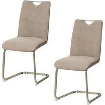 Hti-Living Schwingstuhl Polyester taupe/antikhellbraun 2er Set