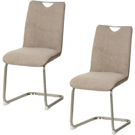 Hti-Living Schwingstuhl Polyester taupe/antikhellbraun 2er Set