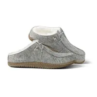 Fellhof Lammfell Pantoffeln UNIKO Filz, herausnehmbarer Sohle und Schnürung, rutschfeste Hausschuhe aus echtem Lammfell für Damen und Herren, Filz grau-melange Gr. 39 - 39 EU