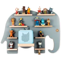 BOARTI Kinderregal Tier Elefant hängend für Toniebox und Tonie Figuren platzsparendes Regal H. 40 x B. 54 x T. 19 Wandregal für Musikbox Figuren Aufbewahrung Magneteinsätzen Aufbewahrungsregal Holz