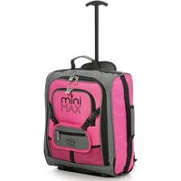 Minimax Kinderkoffer Trolley Handtasche Rucksack mit Fronttasche für Spielzeug Puppen Teddybär Rosa S