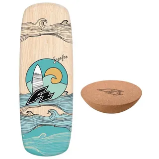 F2 Set Balance Board Pill 86x30cm mit Kork Halbkugel braun NO SIZE