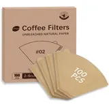ZORVYN 100 Stück Kaffeefilter Filtertüten Natürlich, Kompostierbar, Biologisch Abbaubar, kein Ausbluten
