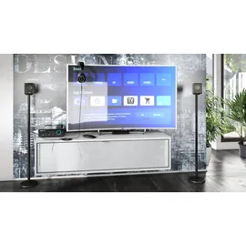 Vladon Lowboard, Weiß Hochglanz, Holzwerkstoff, 120x29x37 cm, Wohnzimmer, Wohnwände, Lowboards, Lowboards stehend