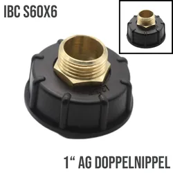S60 x 6 IBC Adapter auf 1 Doppelnippel Container Tank Zubehör"